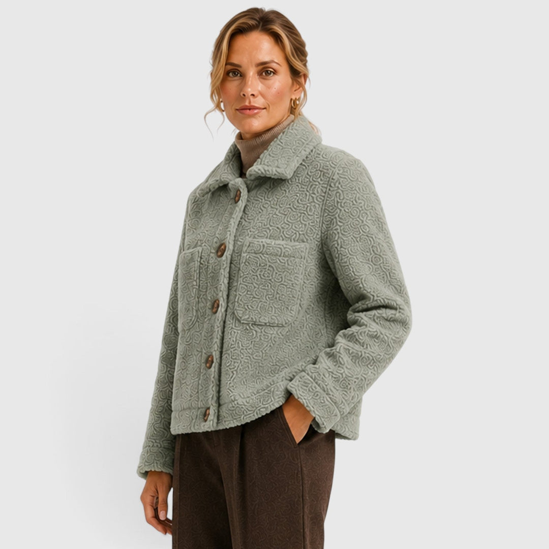 Women's Classic Textured Knit Blazer Jacket with Pockets