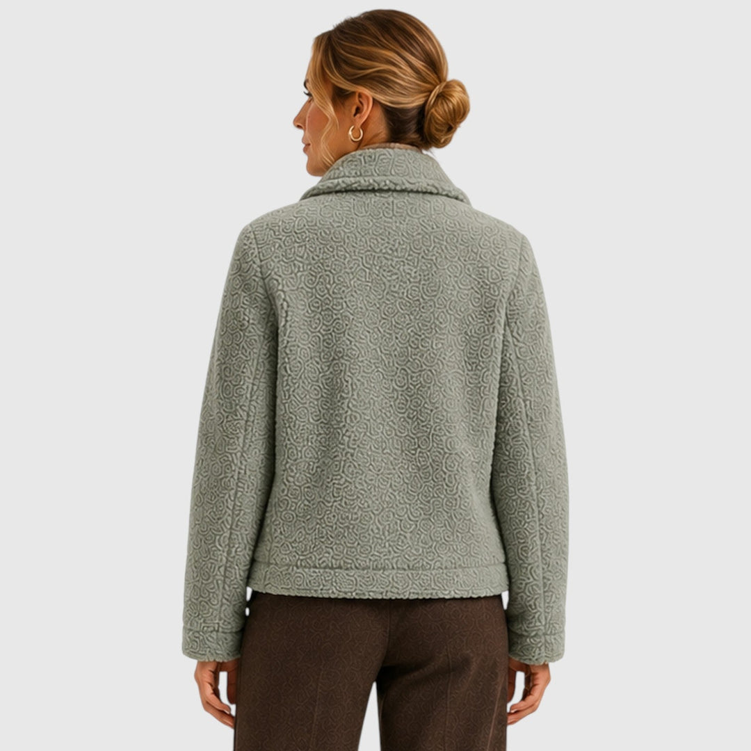 Women's Classic Textured Knit Blazer Jacket with Pockets