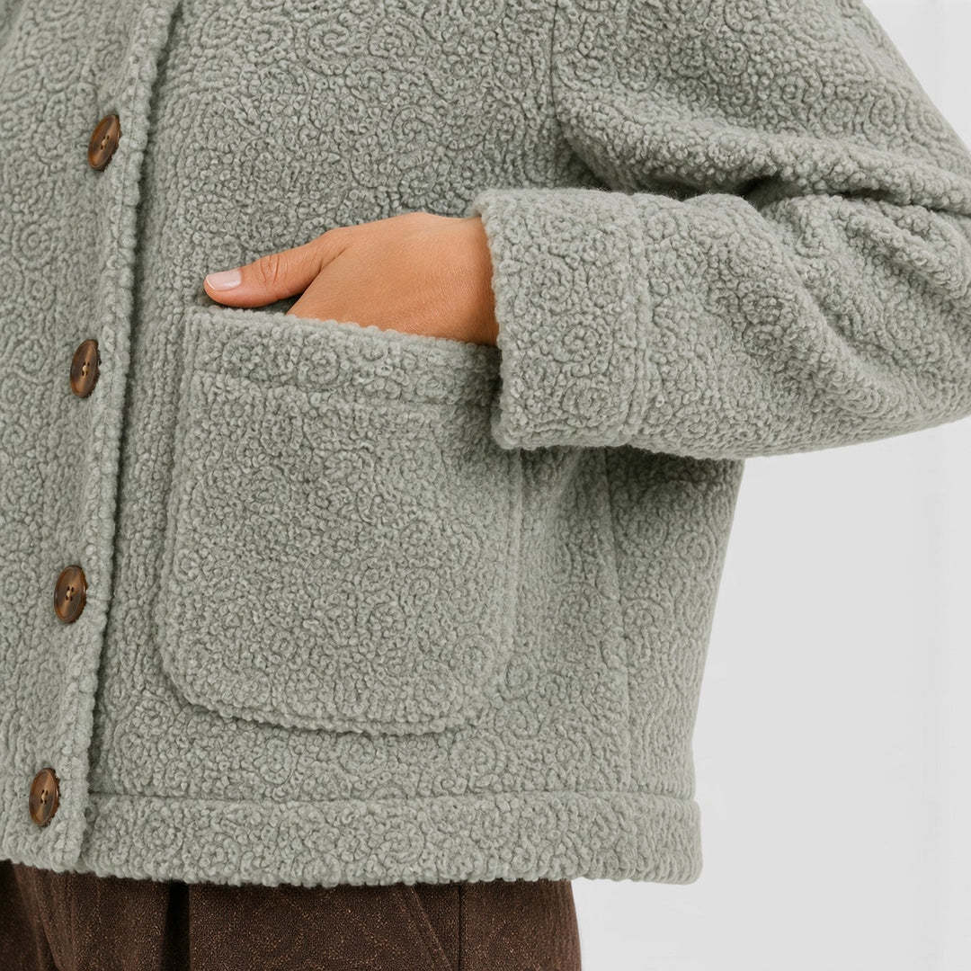 Women's Classic Textured Knit Blazer Jacket with Pockets