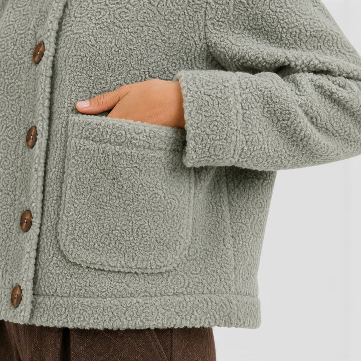Women's Classic Textured Knit Blazer Jacket with Pockets