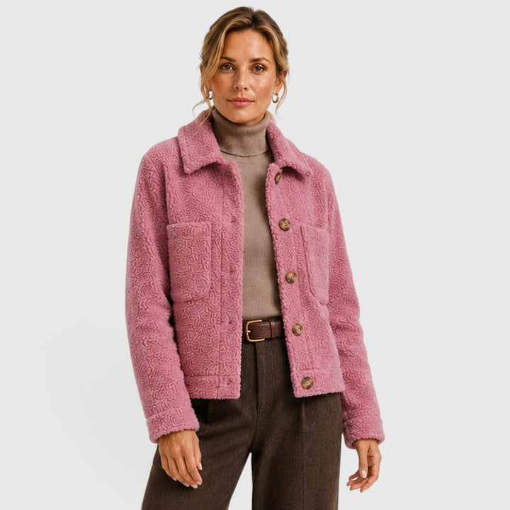 Women's Classic Textured Knit Blazer Jacket with Pockets