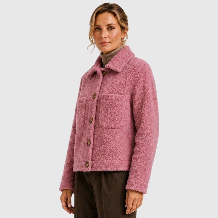 Women's Classic Textured Knit Blazer Jacket with Pockets