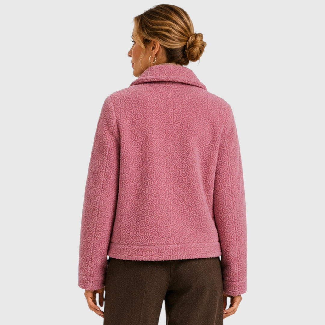 Women's Classic Textured Knit Blazer Jacket with Pockets