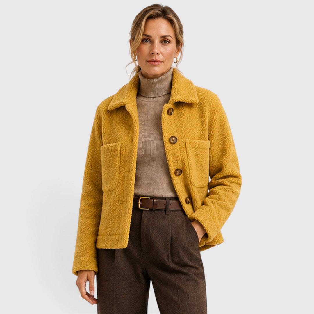 Women's Classic Textured Knit Blazer Jacket with Pockets