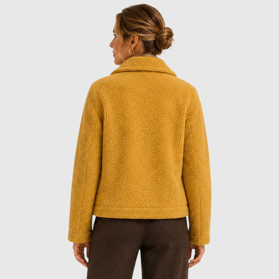 Women's Classic Textured Knit Blazer Jacket with Pockets