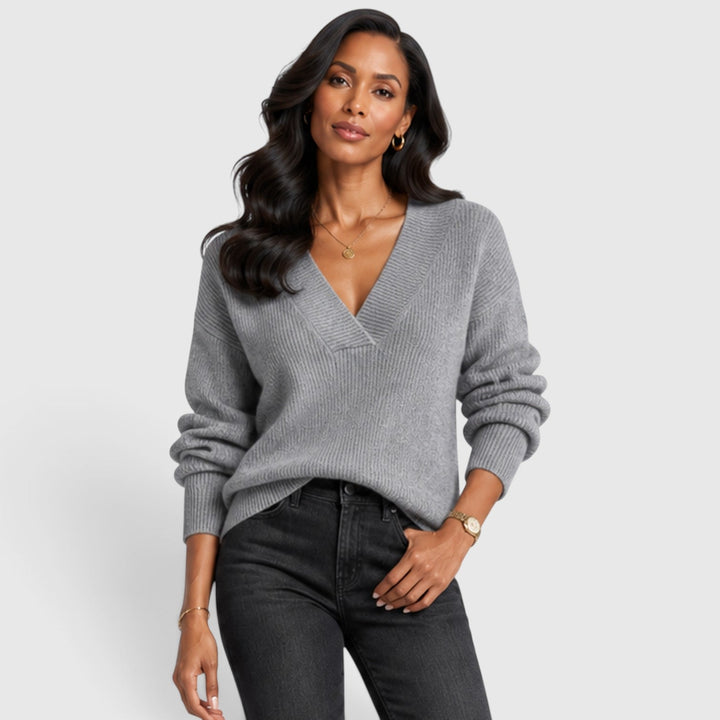 Women's Classic V-Neck Knit Jumper
