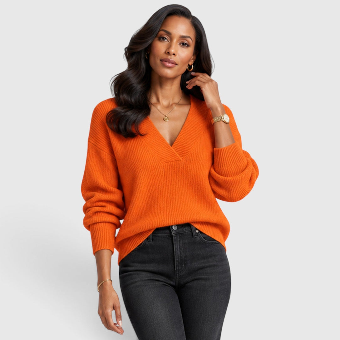 Women's Classic V-Neck Knit Jumper