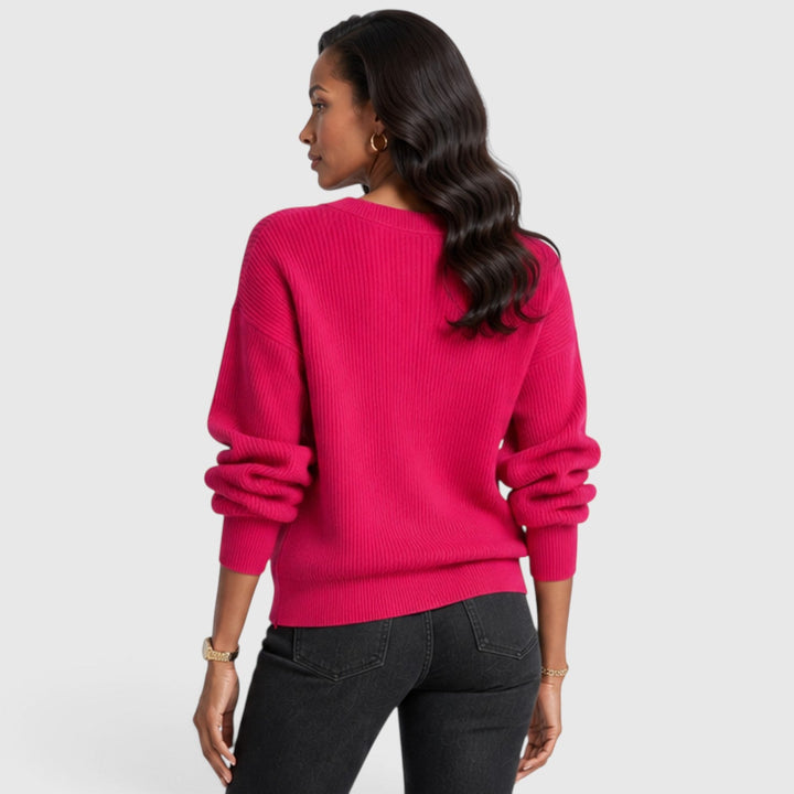 Women's Classic V-Neck Knit Jumper