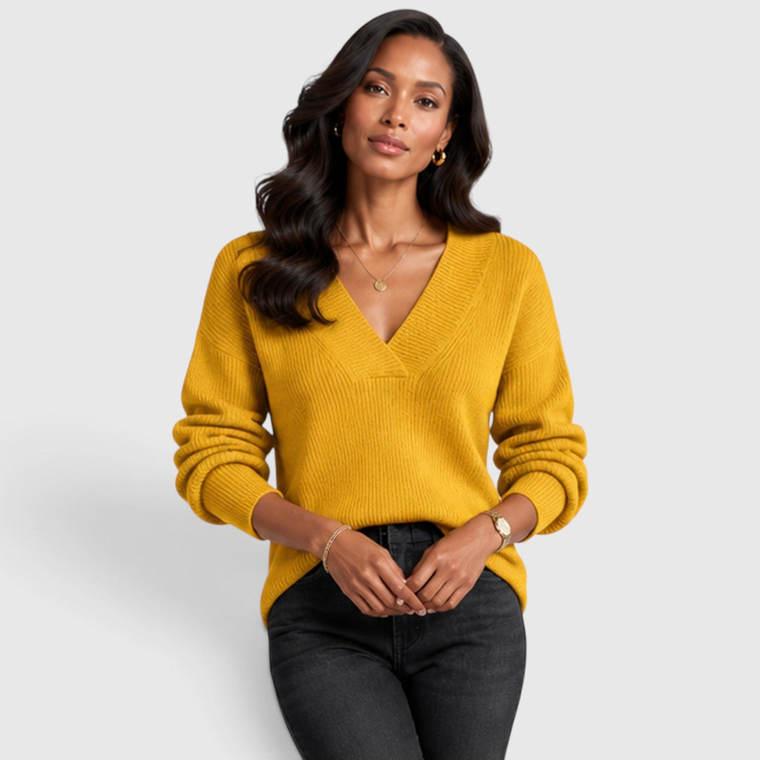 Women's Classic V-Neck Knit Jumper