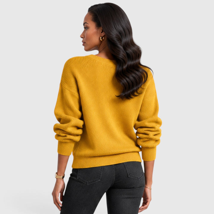 Women's Classic V-Neck Knit Jumper