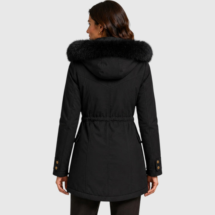 Women's Warm Hooded Zip Front Jacket with Pockets