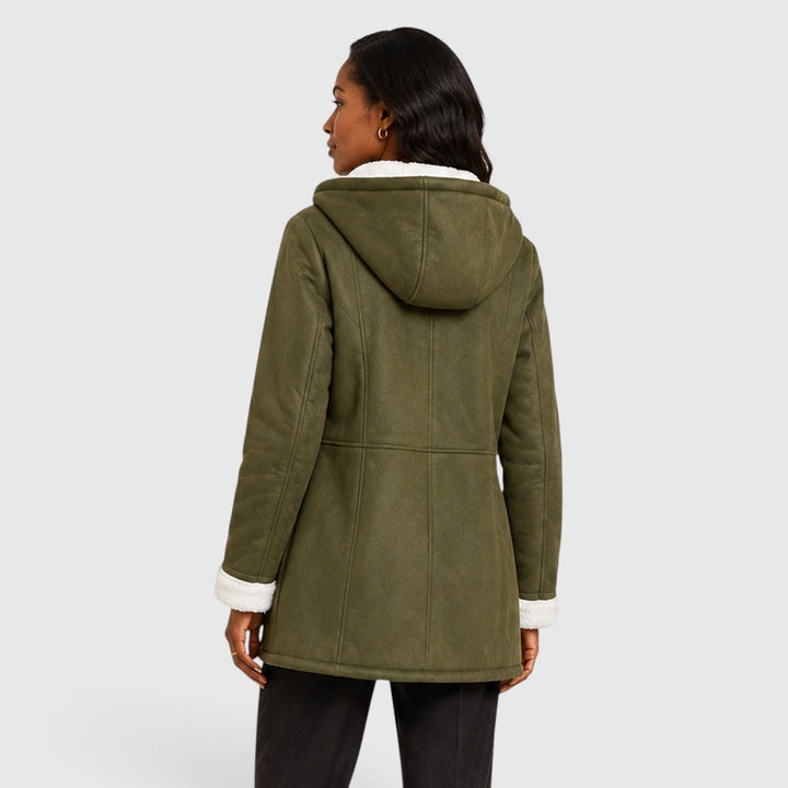 Women's Warm Sherpa Lined Toggle Hooded Winter Coat