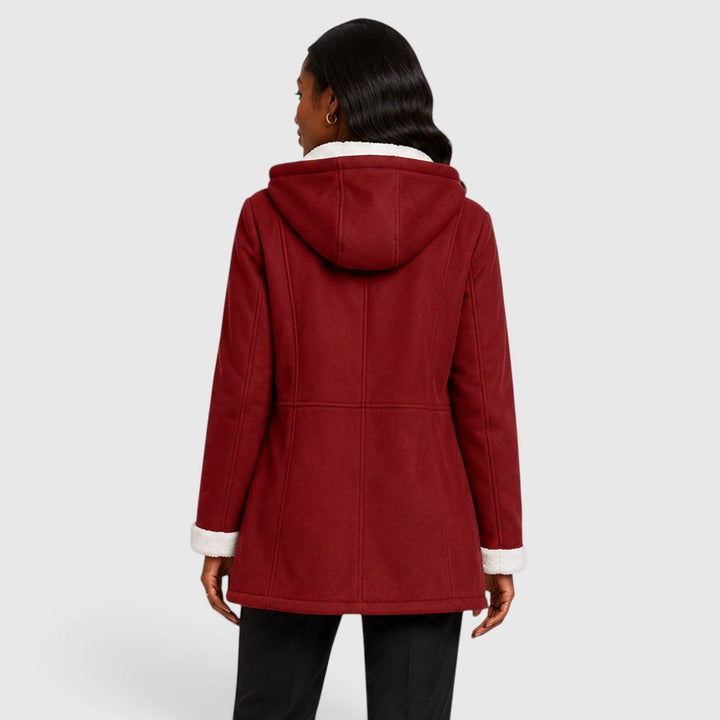 Women's Warm Sherpa Lined Toggle Hooded Winter Coat