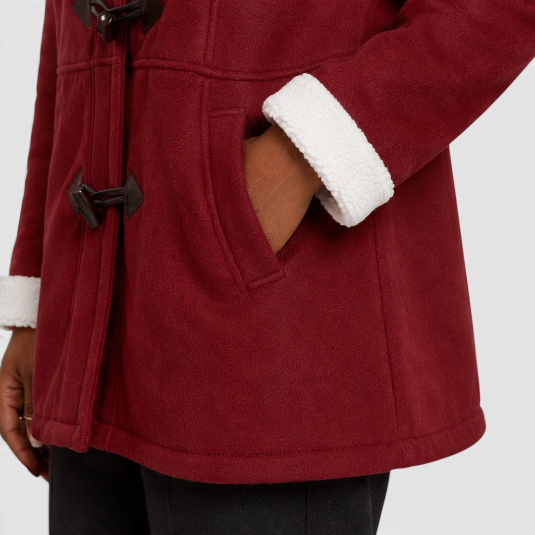 Women's Warm Sherpa Lined Toggle Hooded Winter Coat