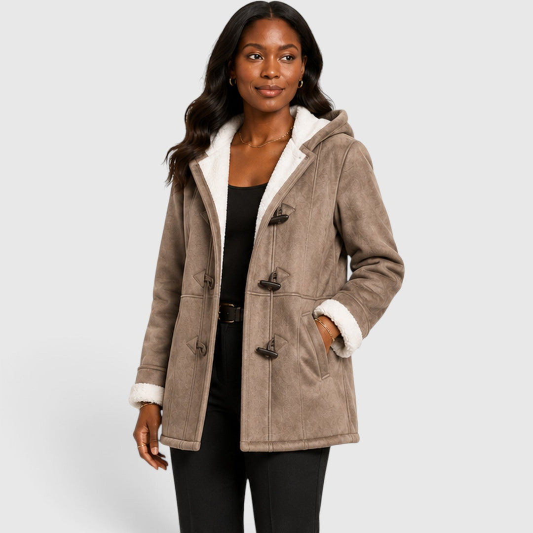 Women's Warm Sherpa Lined Toggle Hooded Winter Coat