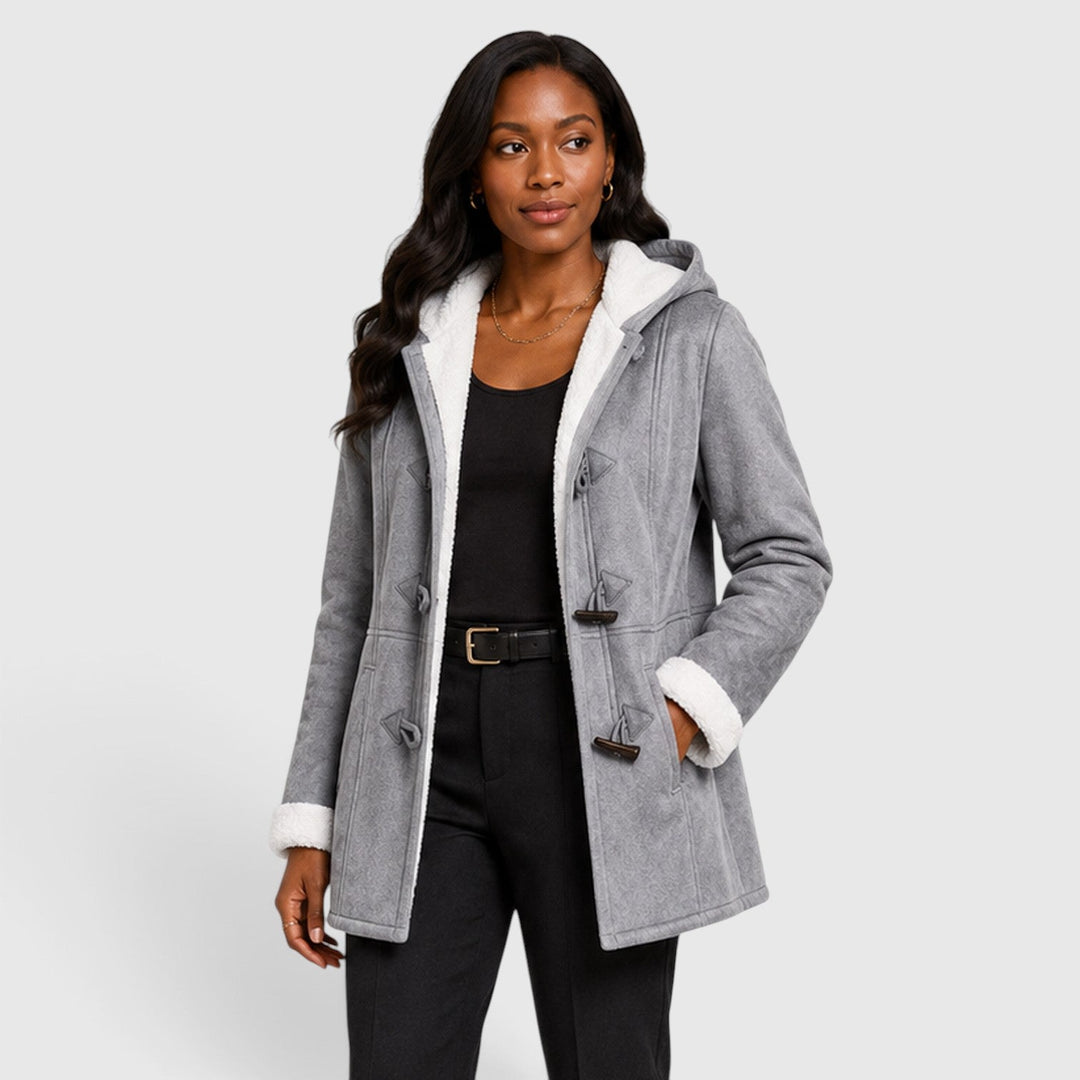 Women's Warm Sherpa Lined Toggle Hooded Winter Coat