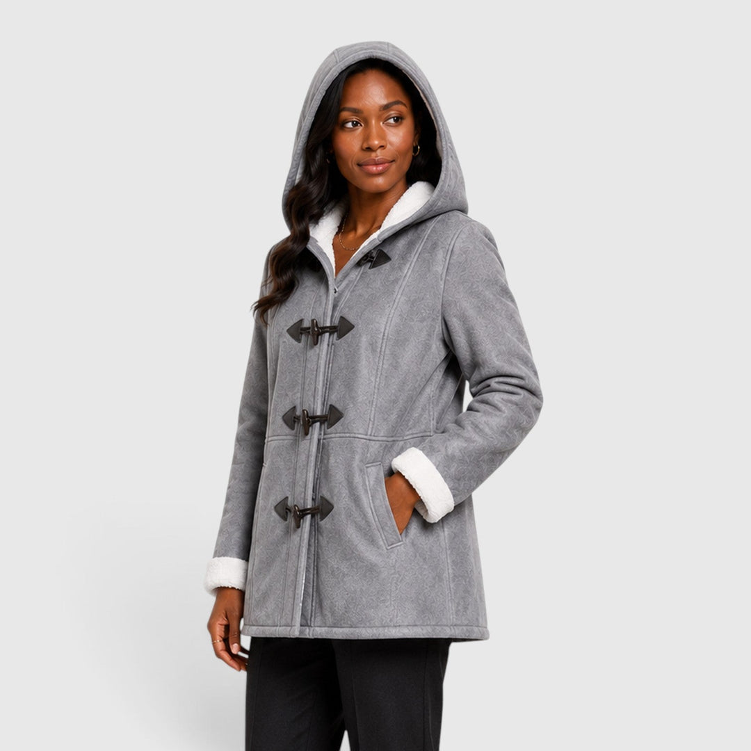 Women's Warm Sherpa Lined Toggle Hooded Winter Coat