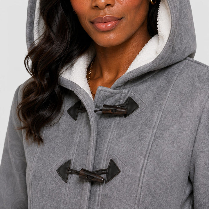Women's Warm Sherpa Lined Toggle Hooded Winter Coat