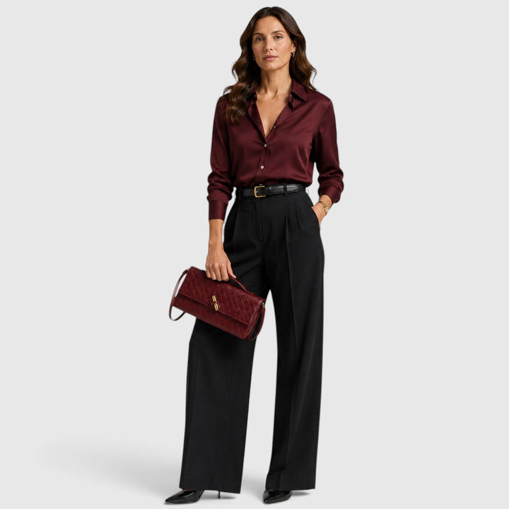 Women's Elegant Leather Woven Shoulder Clutch Bag