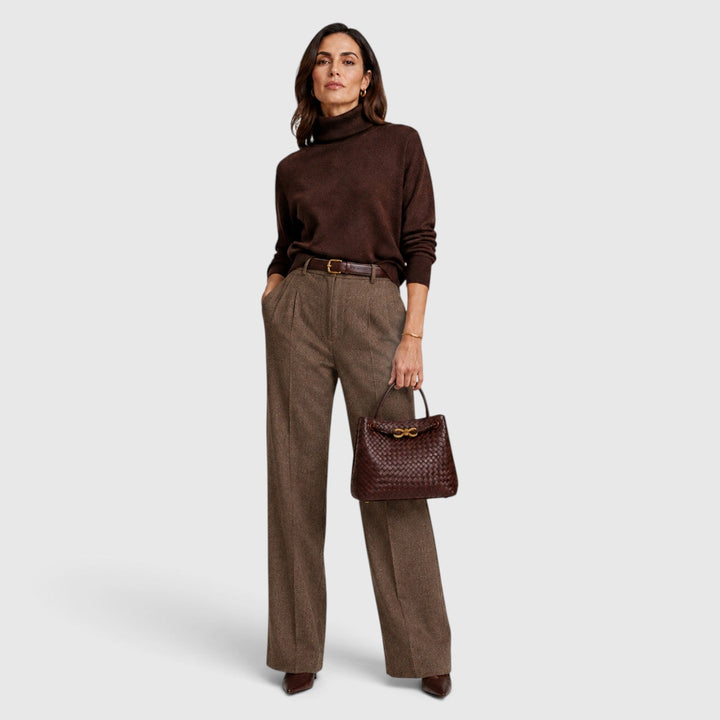 Women's Elegant Vegan Leather Woven Tote Bag