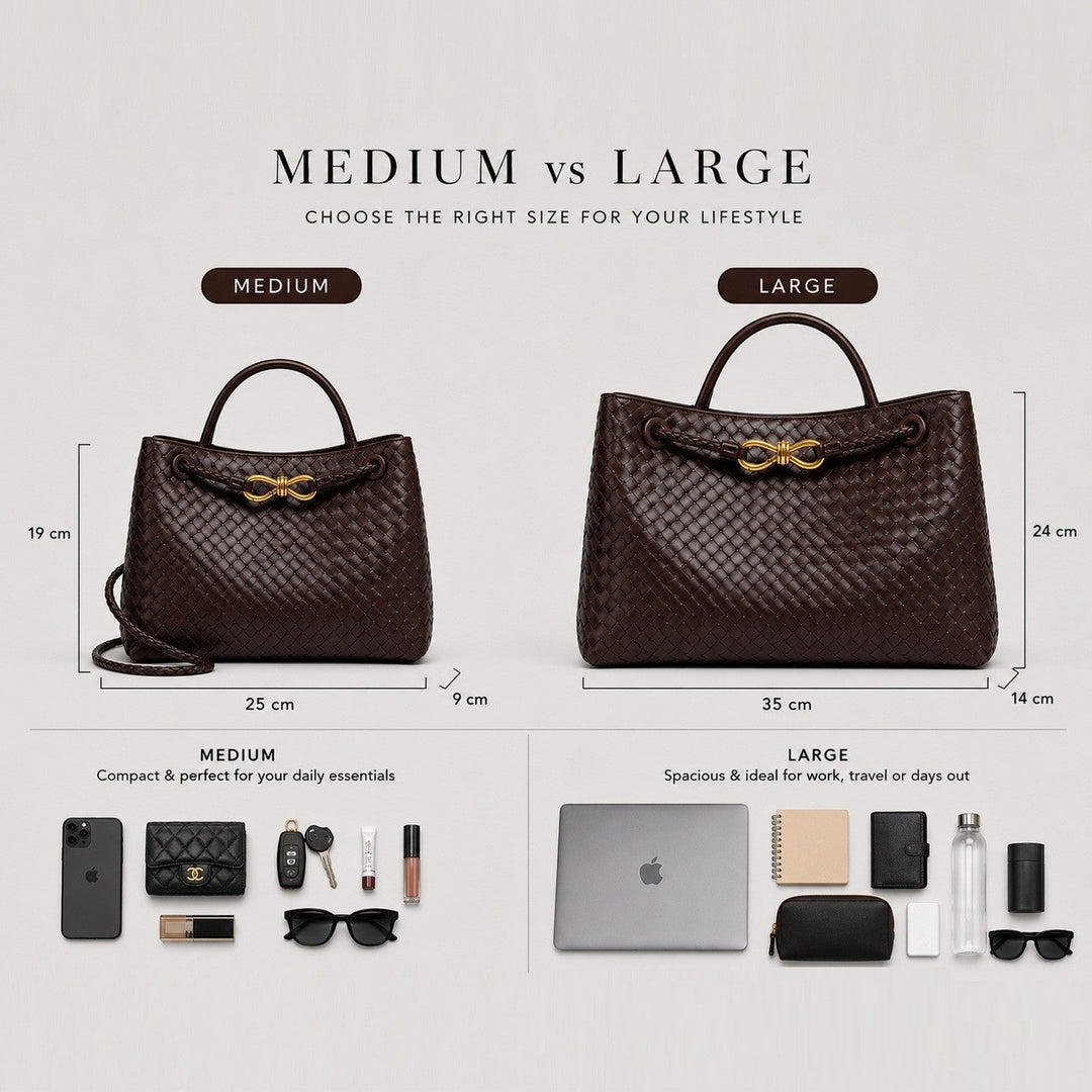 Women's Elegant Vegan Leather Woven Tote Bag