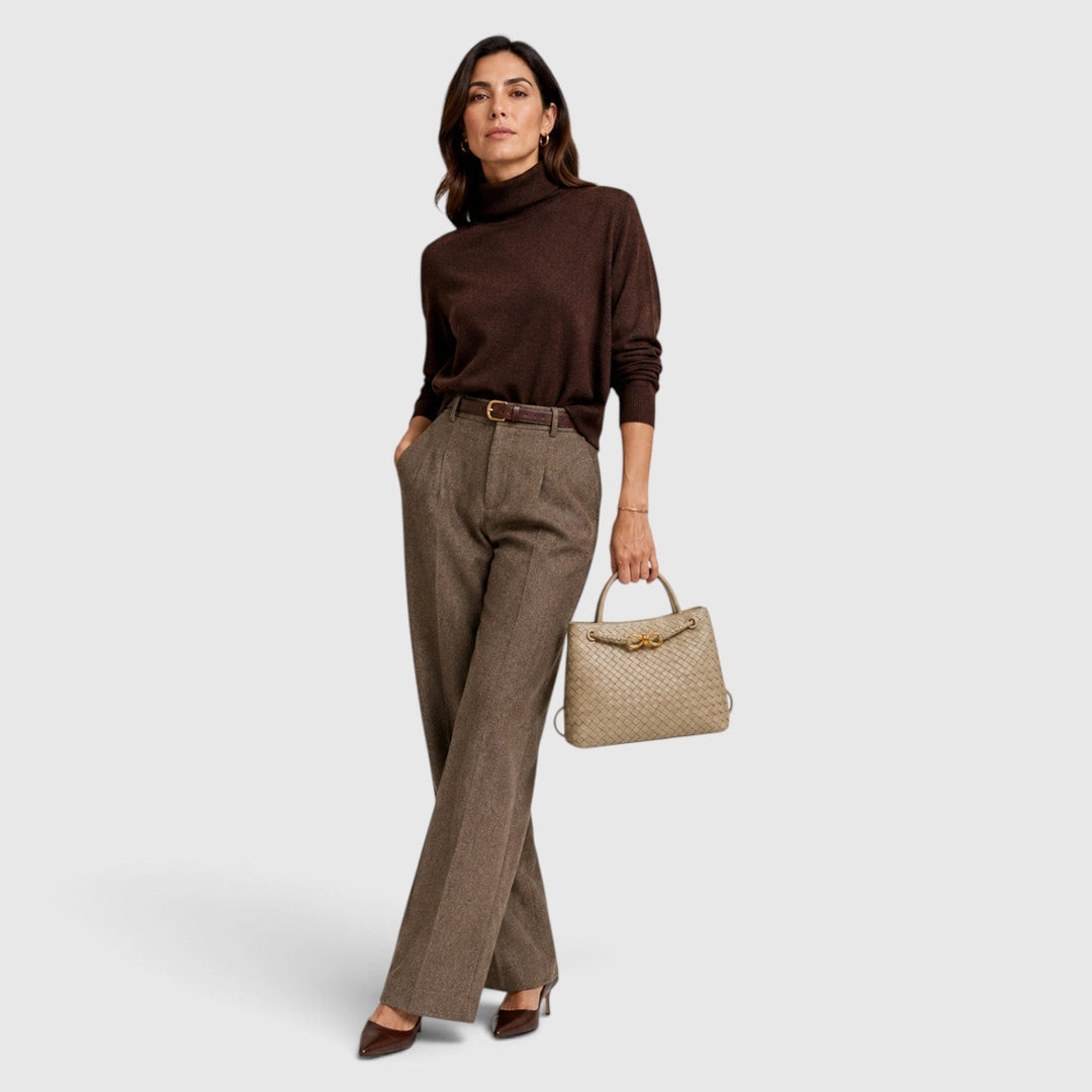 Women's Elegant Vegan Leather Woven Tote Bag