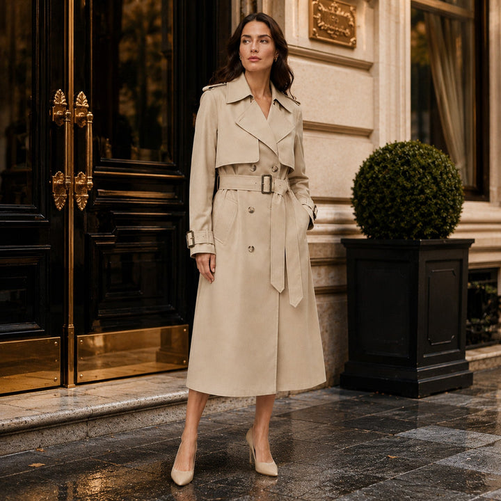 Women's Classic Belted Cotton Trench Coat