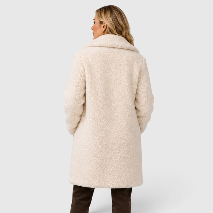 Women's Classic Cashmere Coat with Fur Collar and Loose Fit