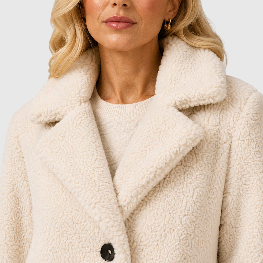 Women's Classic Cashmere Coat with Fur Collar and Loose Fit