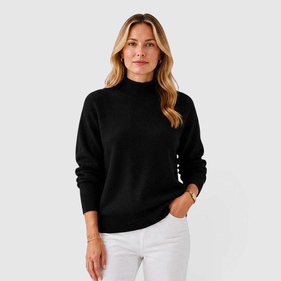 Women's Classic Soft Knit Half High Collar Jumper