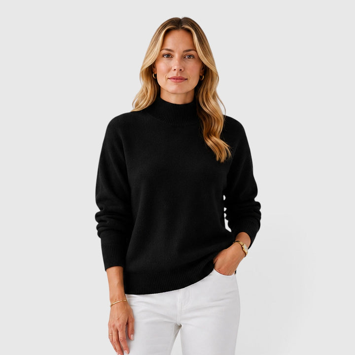 Women's Classic Soft Knit Half High Collar Jumper