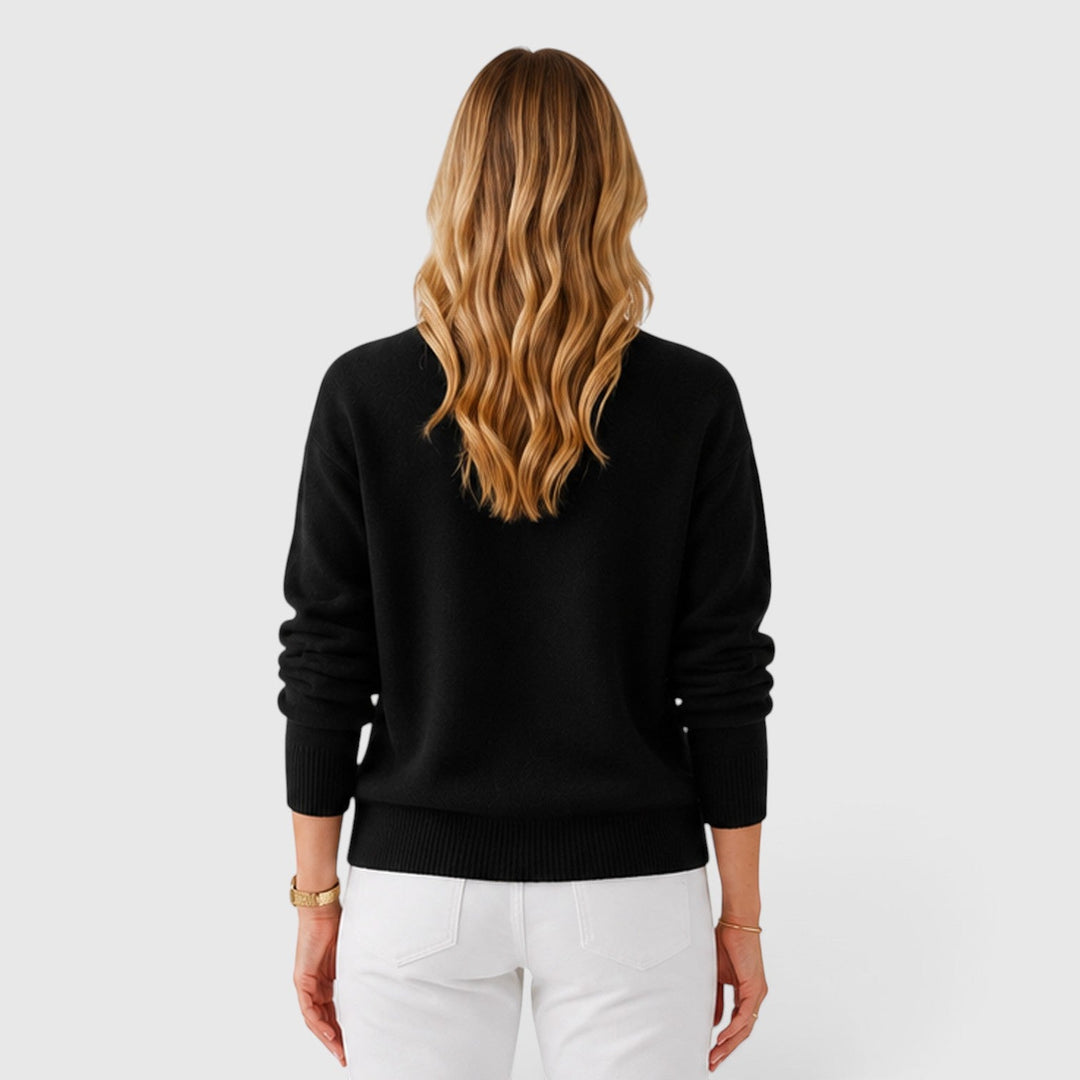 Women's Classic Soft Knit Half High Collar Jumper