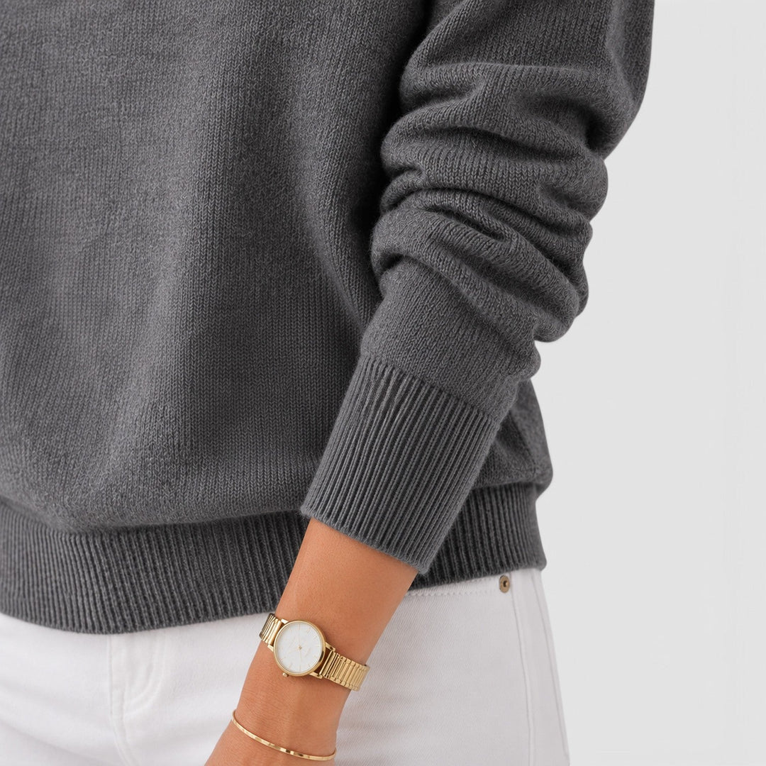 Women's Classic Soft Knit Half High Collar Jumper
