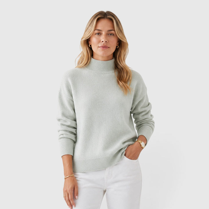 Women's Classic Soft Knit Half High Collar Jumper