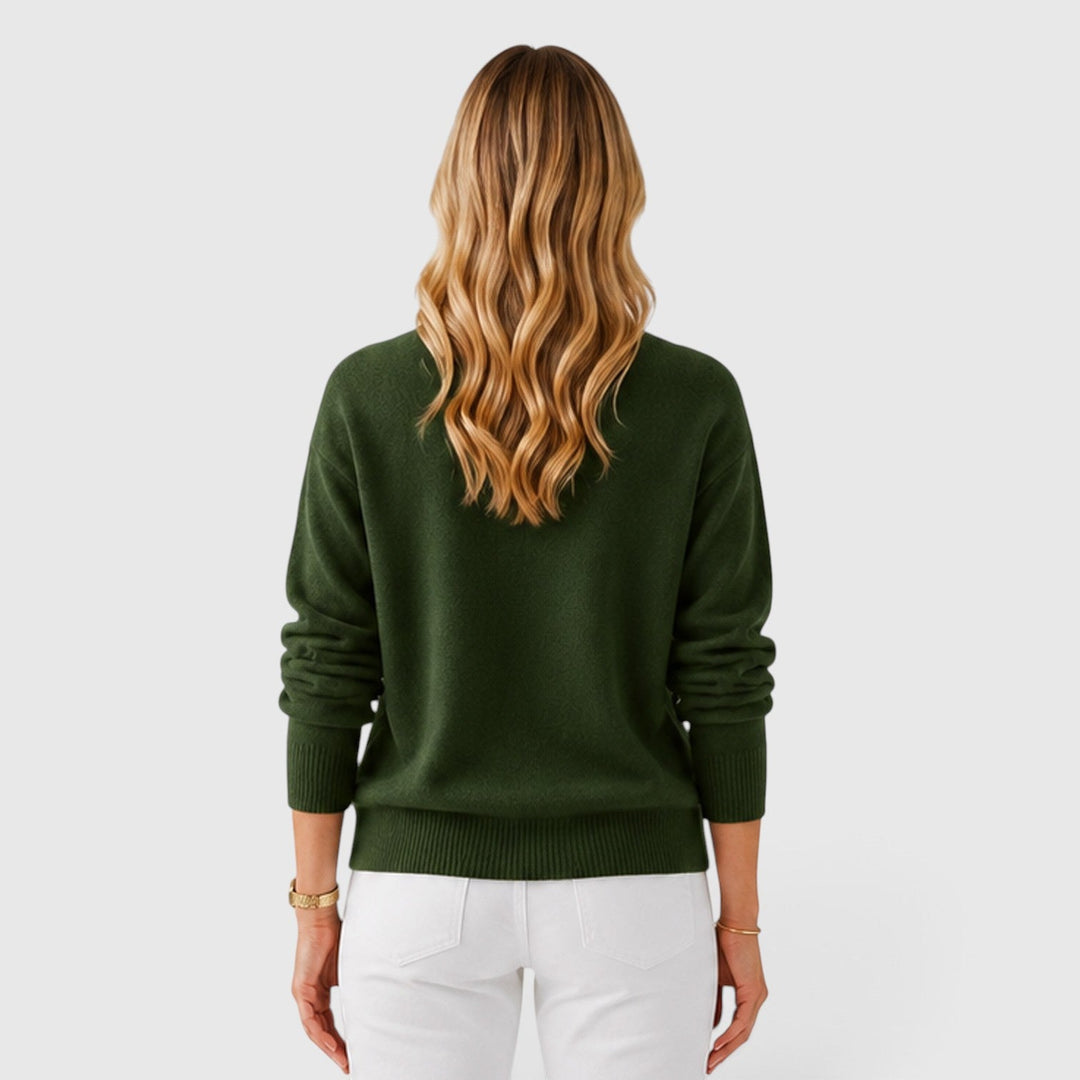 Women's Classic Soft Knit Half High Collar Jumper