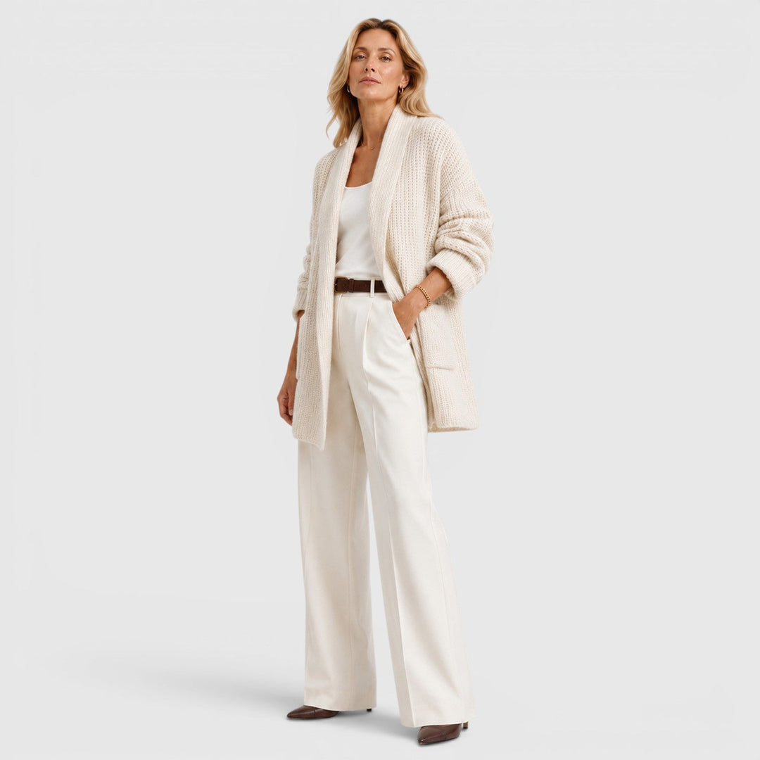 Women's Comfortable Knit Long Sleeve Open Front Cardigan