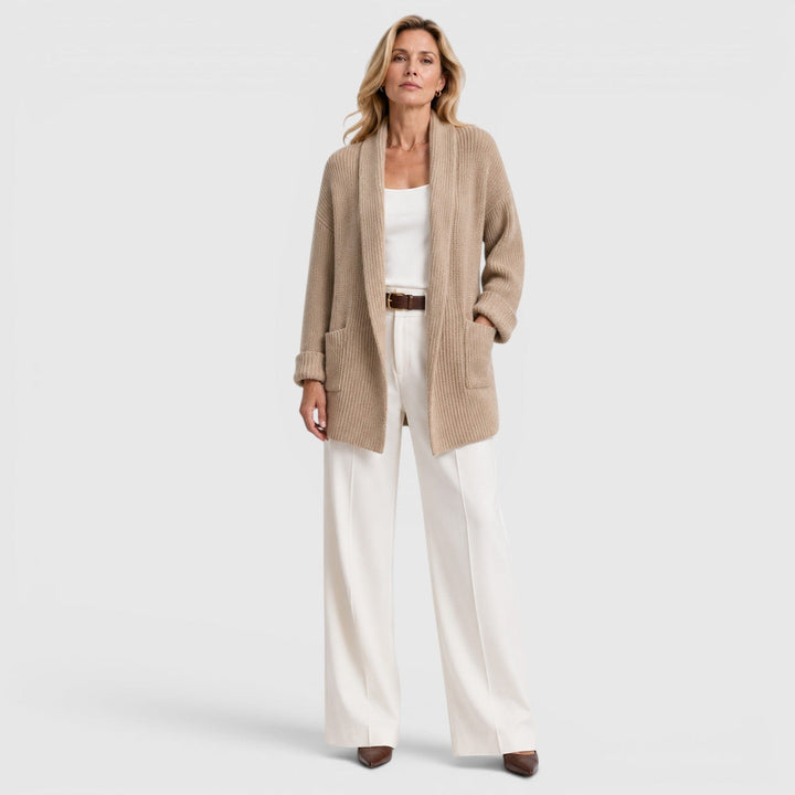 Women's Comfortable Knit Long Sleeve Open Front Cardigan