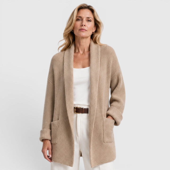 Women's Comfortable Knit Long Sleeve Open Front Cardigan