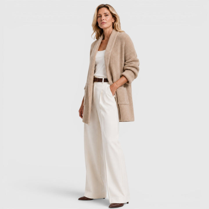 Women's Comfortable Knit Long Sleeve Open Front Cardigan