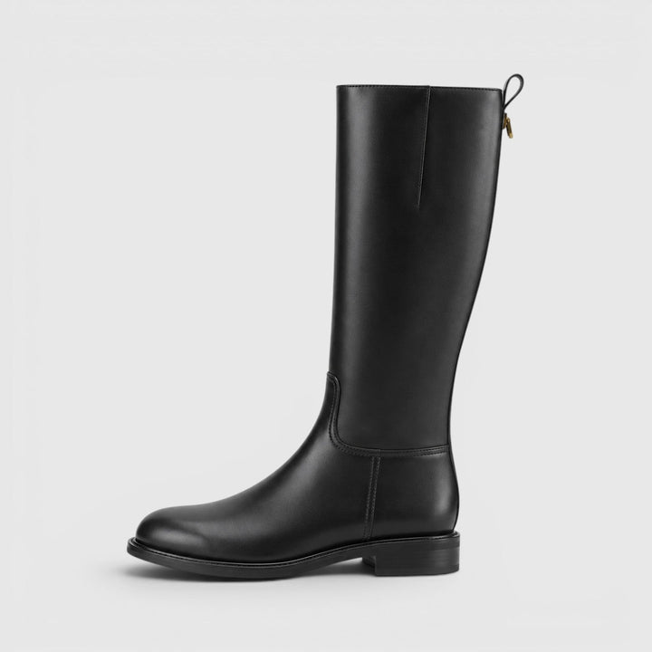 Women's Comfortable Side Zip Knee High Leather Boots