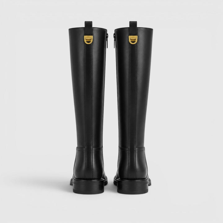Women's Comfortable Side Zip Knee High Leather Boots