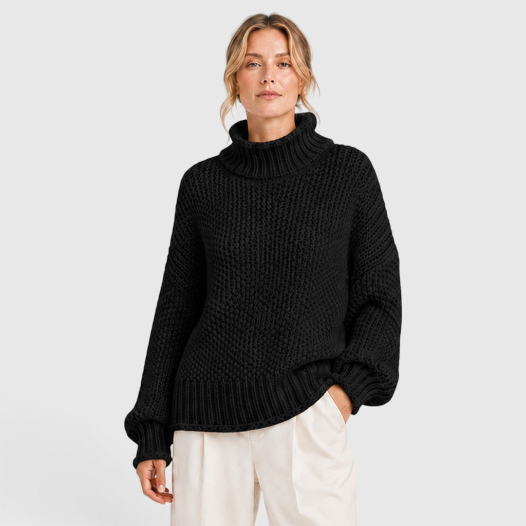 Women's Cozy Knit Roll Neck Everyday Jumper
