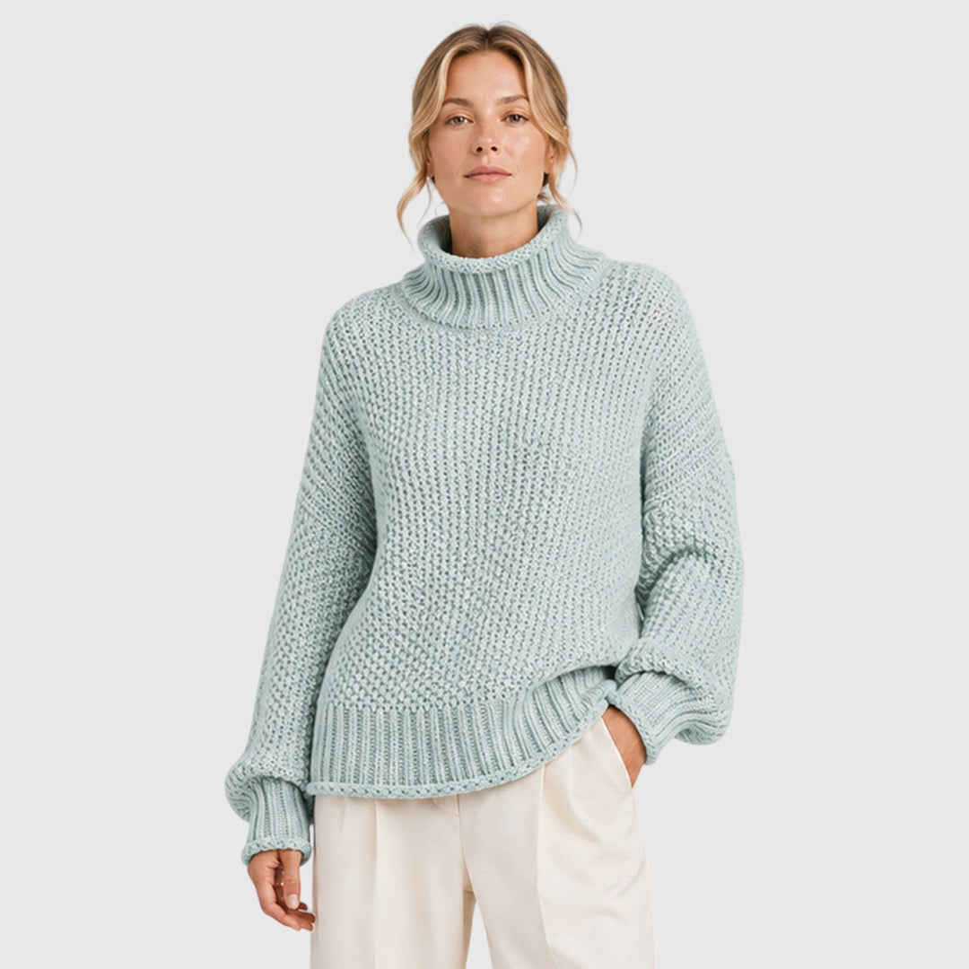 Women's Cozy Knit Roll Neck Everyday Jumper