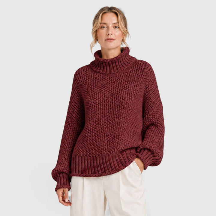 Women's Cozy Knit Roll Neck Everyday Jumper