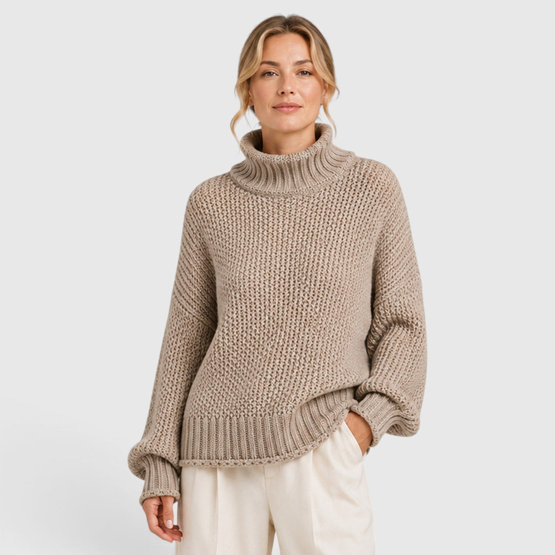 Women's Cozy Knit Roll Neck Everyday Jumper