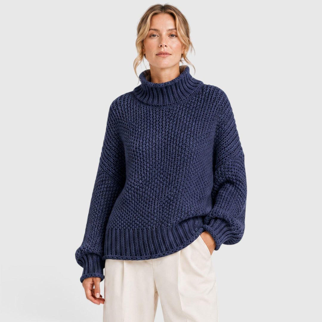Women's Cozy Knit Roll Neck Everyday Jumper
