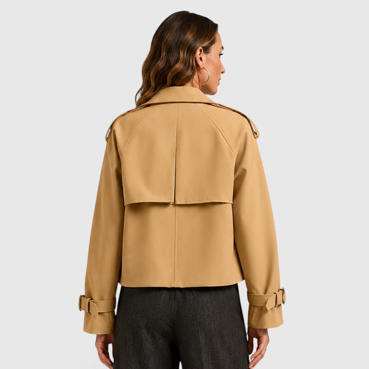 Women's Classic Double Breasted Wool Blend Trench Coat