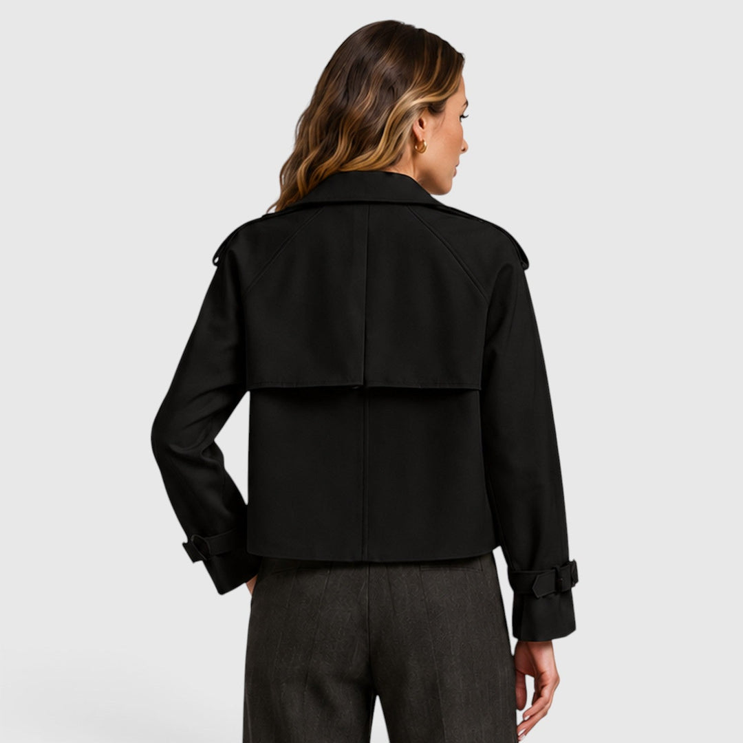 Women's Classic Double Breasted Wool Blend Trench Coat