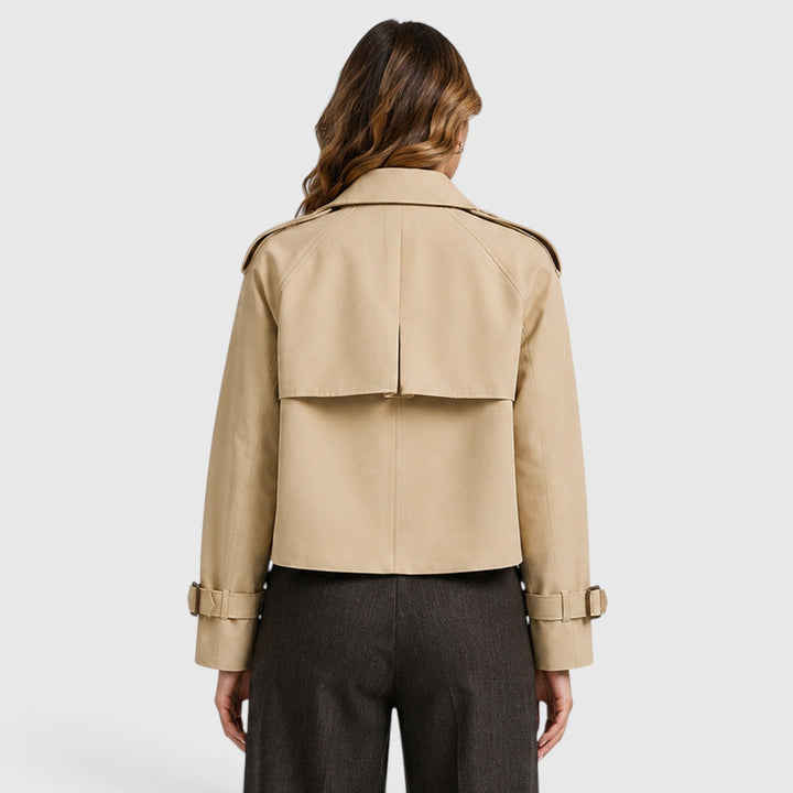 Women's Classic Double Breasted Wool Blend Trench Coat
