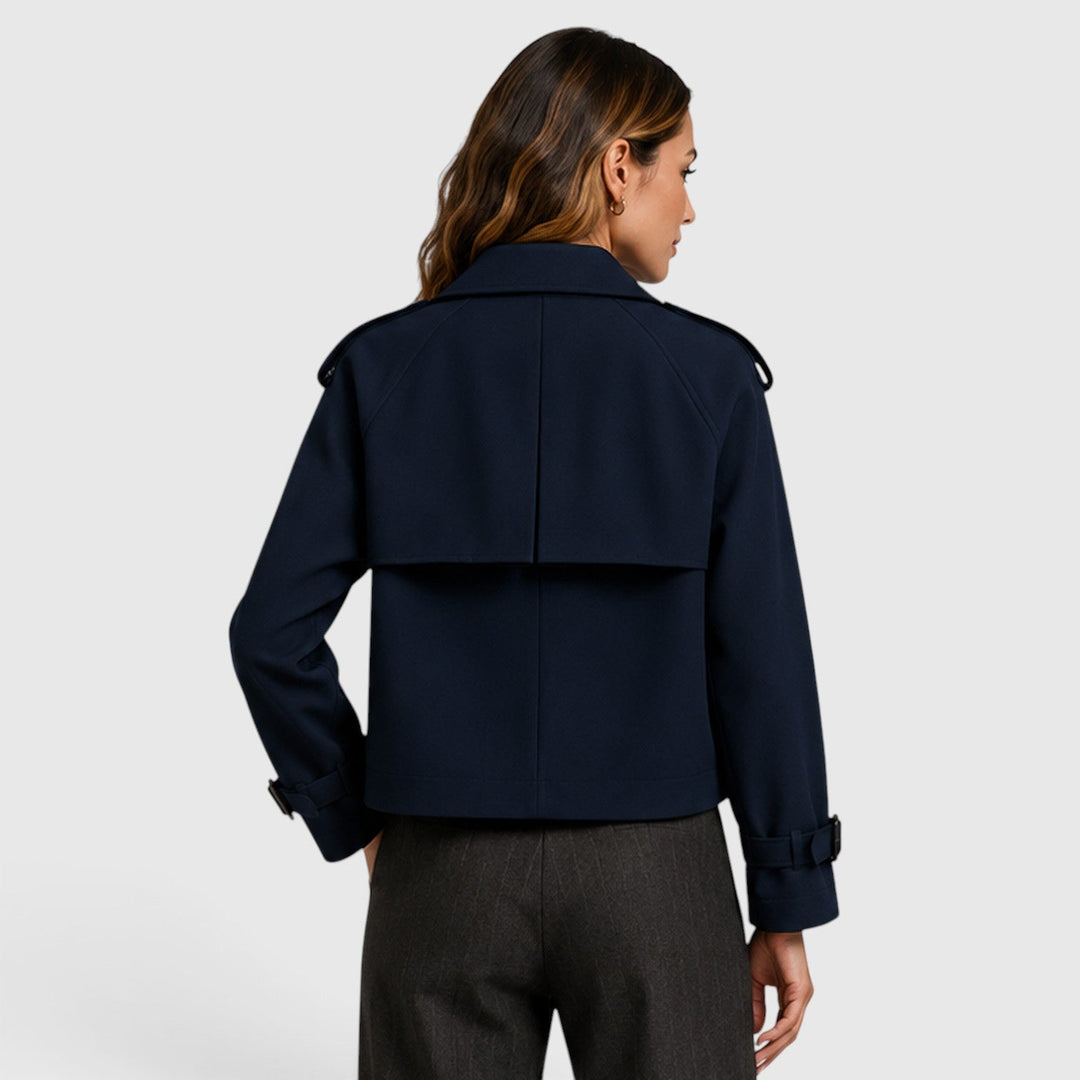 Women's Classic Double Breasted Wool Blend Trench Coat